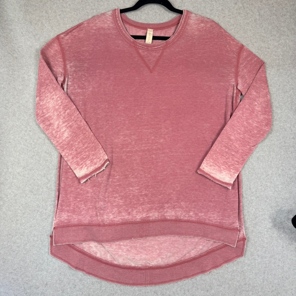 Altar'd State Womens Pink Mineral Wash High Low Sweatshirt PT193420AS S